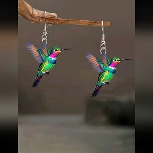 NEW Colorful Hummingbird Bird Dangle Earrings